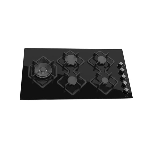 Ferre 90cm Gas Hob Black Glass- KA040 Ferre