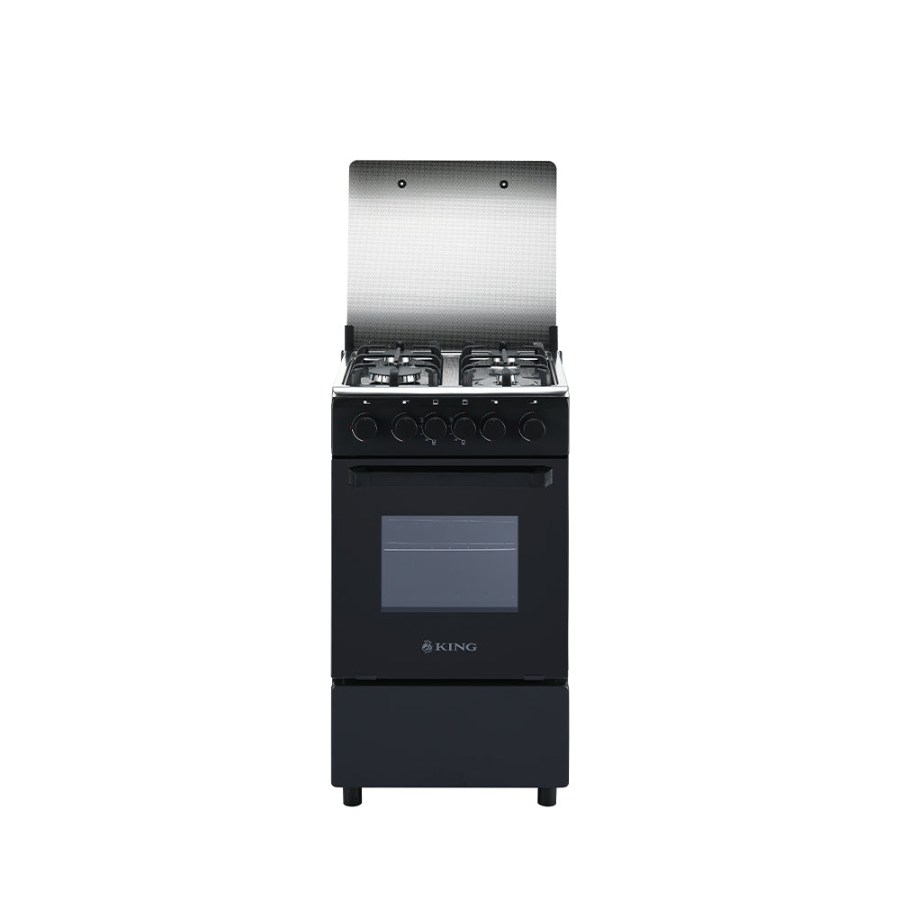 King 50x50 Full Gas Stove with Grill & Full Gas Safety – Matt Black KGP5050BFFD