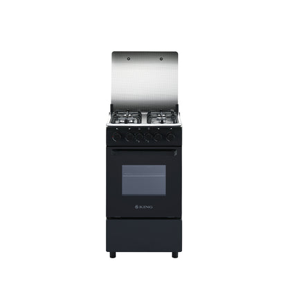 King 50x50 Full Gas Stove with Grill & Full Gas Safety – Matt Black KGP5050BFFD