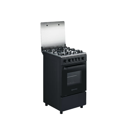 King 50x50 Full Gas Stove with Grill & Full Gas Safety – Matt Black KGP5050BFFD