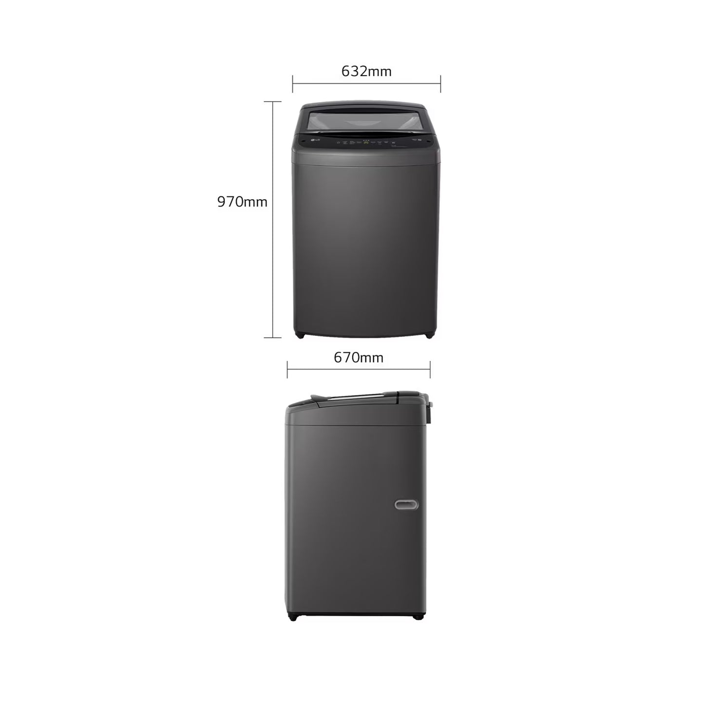 LG 18KG BLACK SMART INVERTER TOP LOADER WASH MACHINE