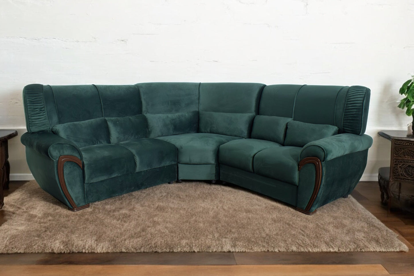 Evelyn Corner Couch Green