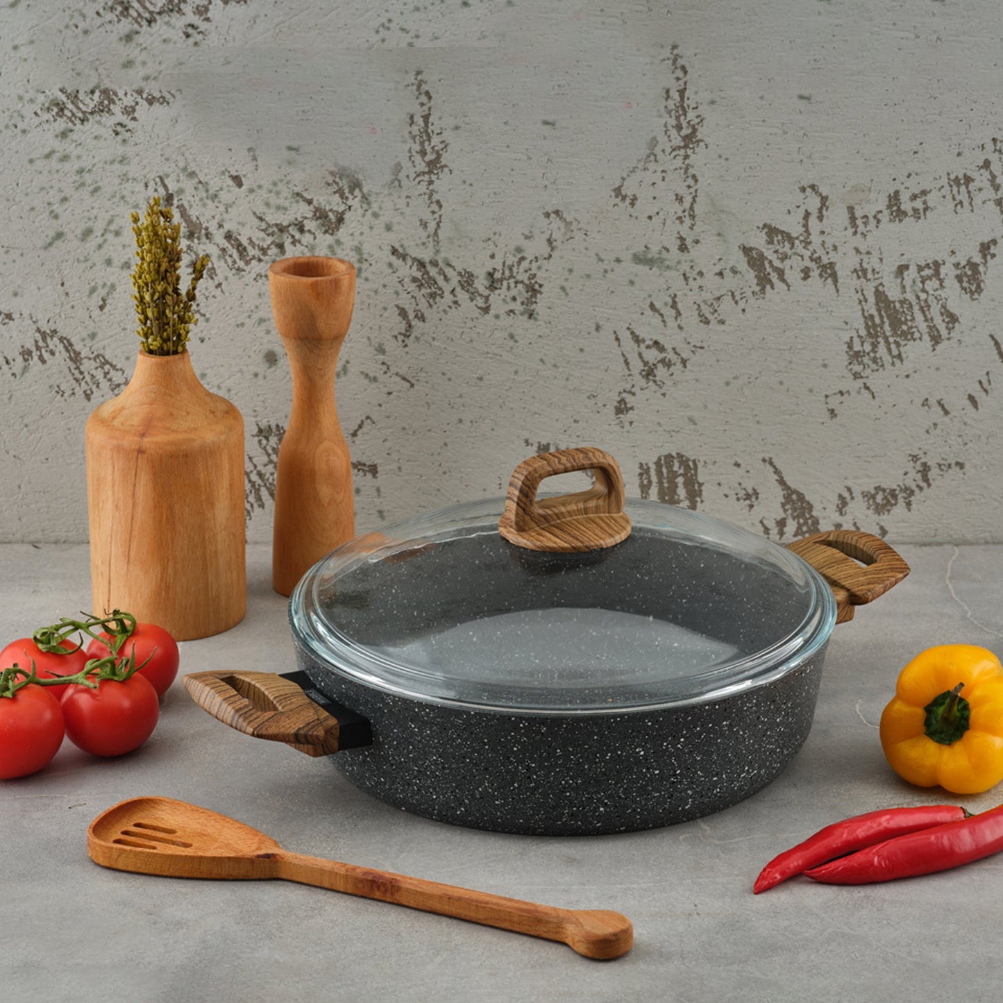 Leydi Natura Kısa 26cm Low Casserole Grey