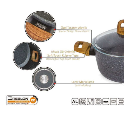 Leydi Natura Derin 24cm Deep Casserole Grey