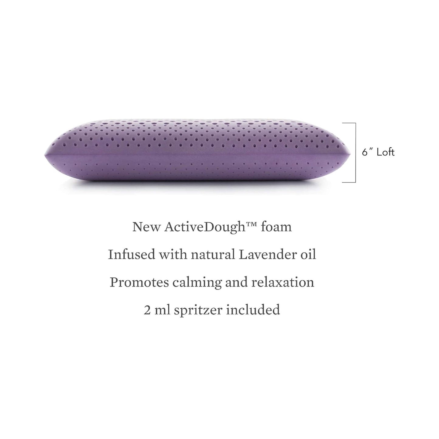 Malouf Z Zoned Lavender Infused Memory Foam Pillow Purple