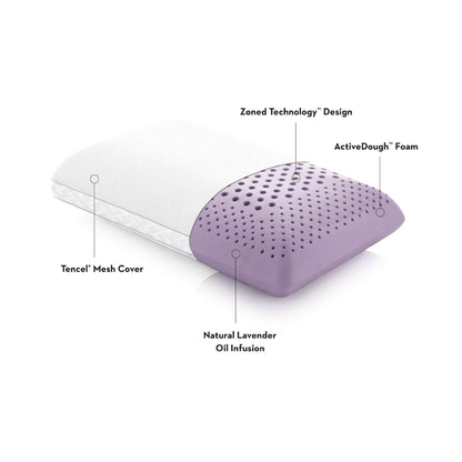 Malouf Z Zoned Lavender Infused Memory Foam Pillow Purple