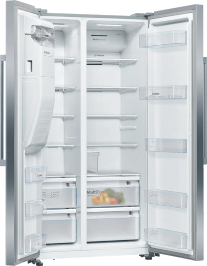 Series 4 American side by side 178.7 x 90.8 cm Brushed steel anti-fingerprint, Total No Frost KAI93VI304