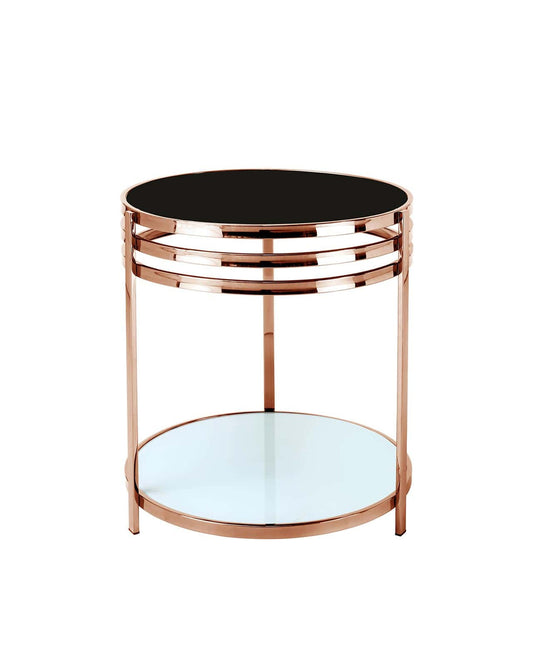 MW-CTRG01 Rose Gold Round Glass Side Table