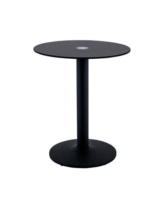 MW-DT3 Round Side Table 600mm Glass – Black