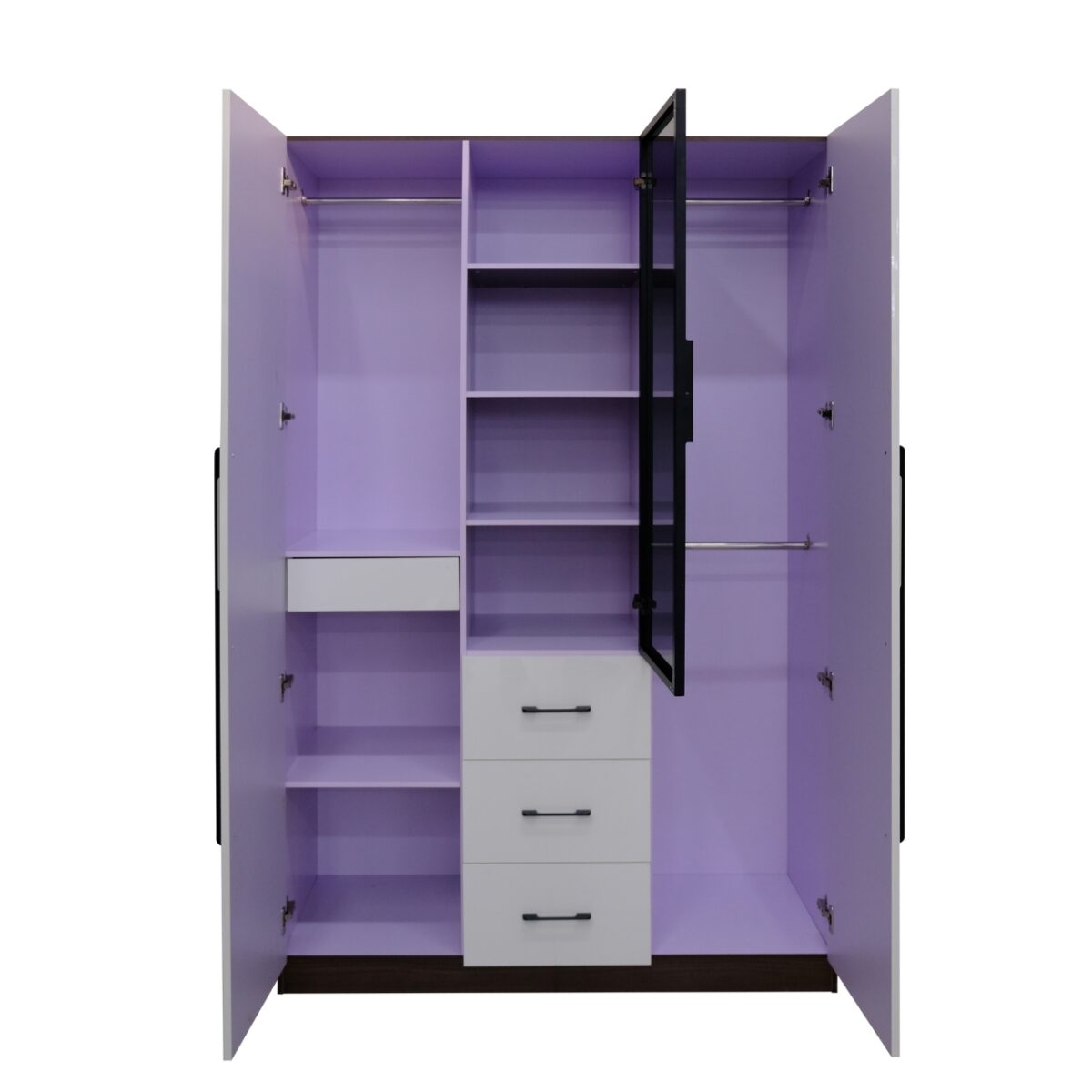 3 Door Wardrobe White Wood Grain – MW33GL