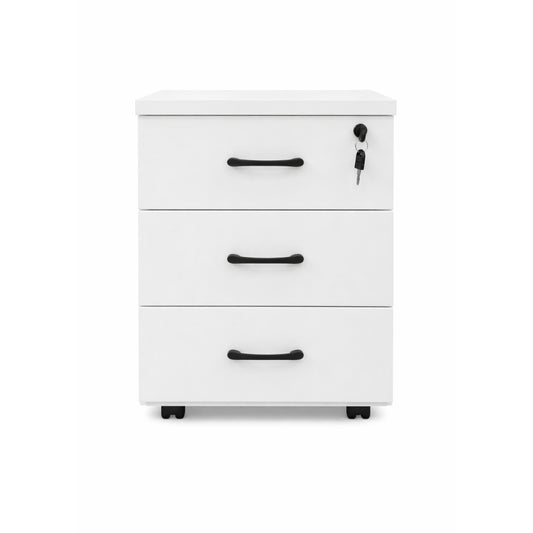 Modern 3 Drawer Chest – White + Walnut MW343