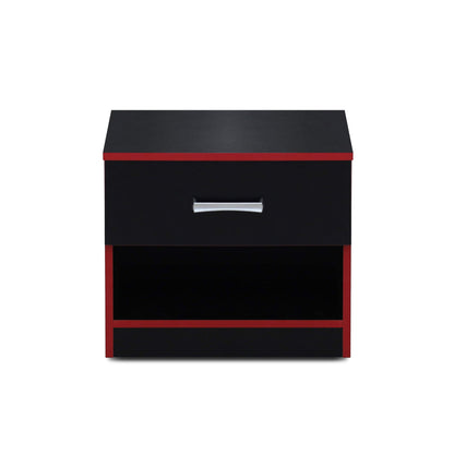 MW347 Nightstand – Black and Red