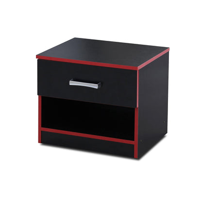 MW347 Nightstand – Black and Red