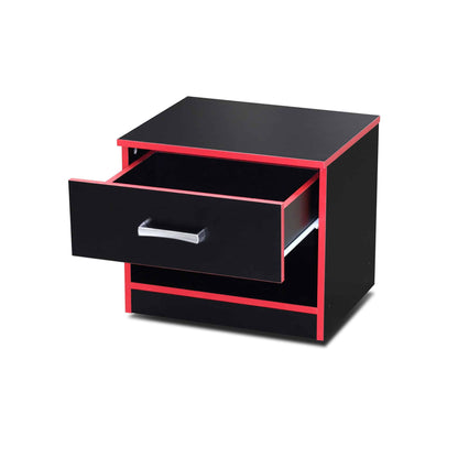 MW347 Nightstand – Black and Red