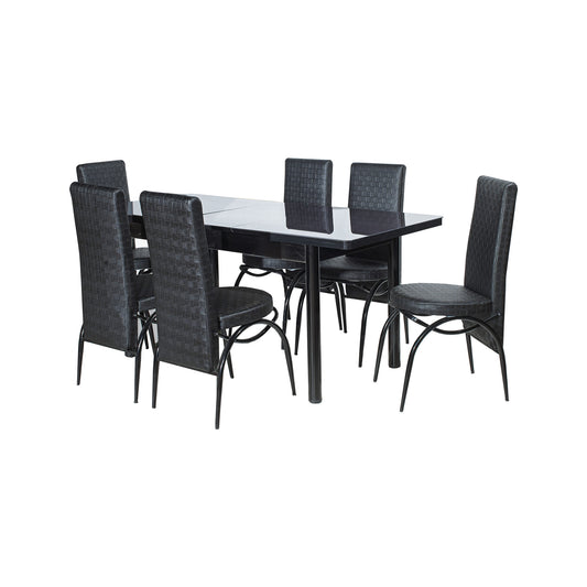 MW616 Dining Set Glass 1+6 – Grey