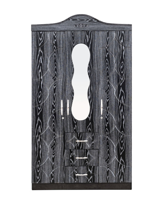 MW788 3 Door Wardrobe With Mirror – Shiny Black