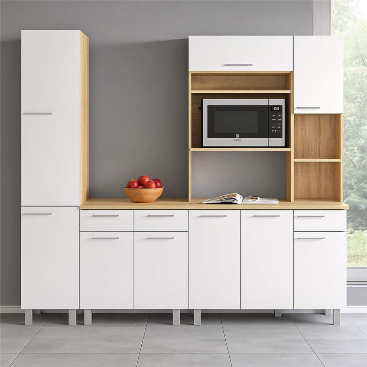 MW940C 3 Piece Kitchen Scheme Sonama Oak + Light Grey