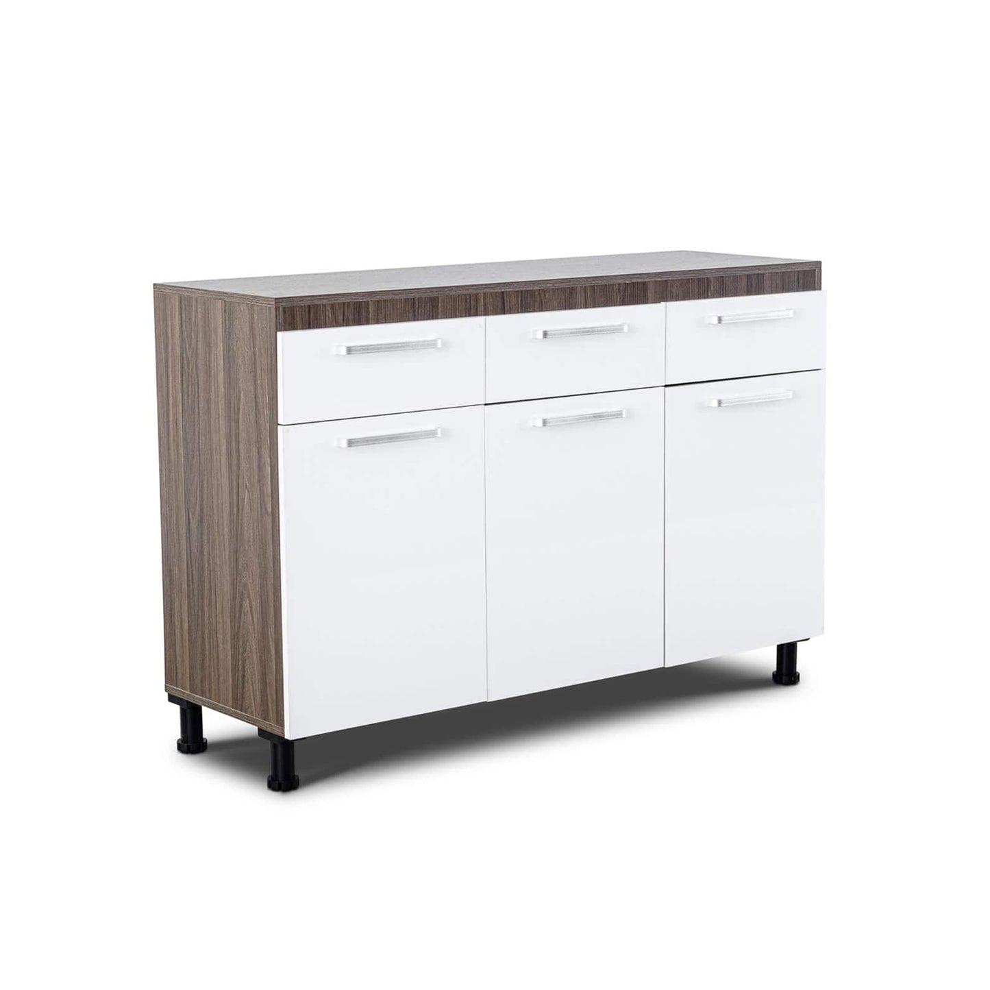 MW9703DB 3 Door Base – White + Dark Oak