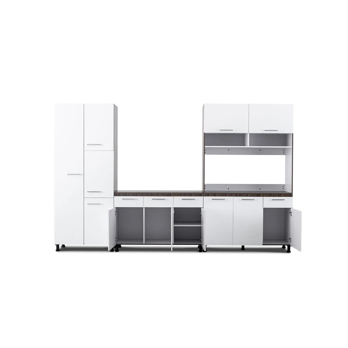 MW970 Modern 3 Piece Kitchen Set – White + Dark Oak