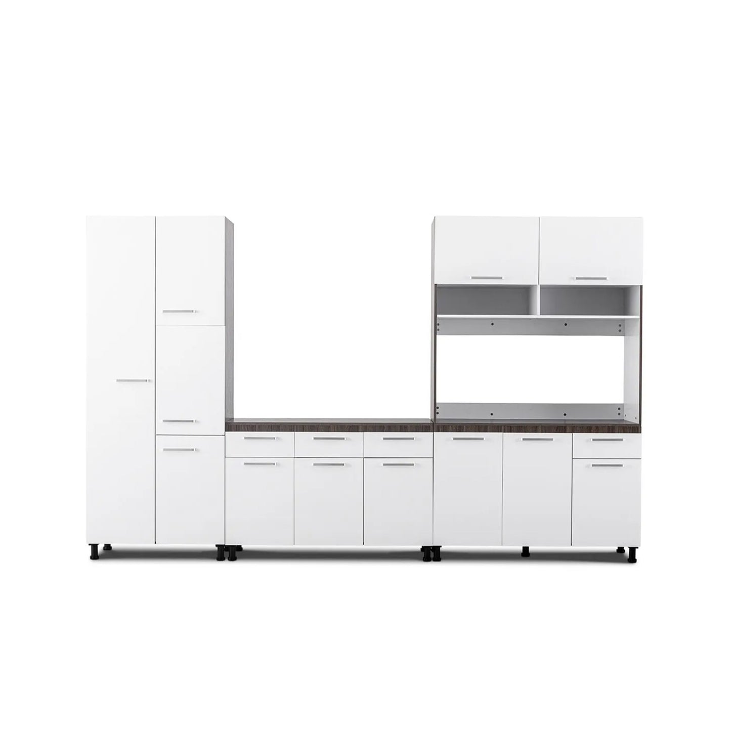 MW970 Modern 3 Piece Kitchen Set – White + Dark Oak