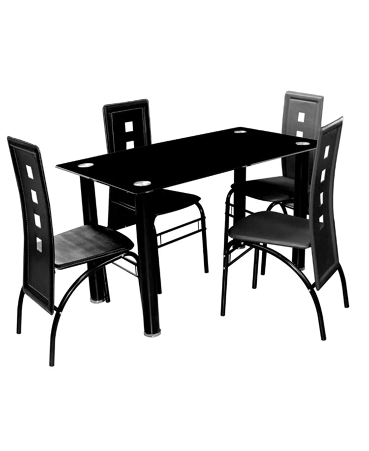 Dining Set Glass 5 Piece – Black MWB04