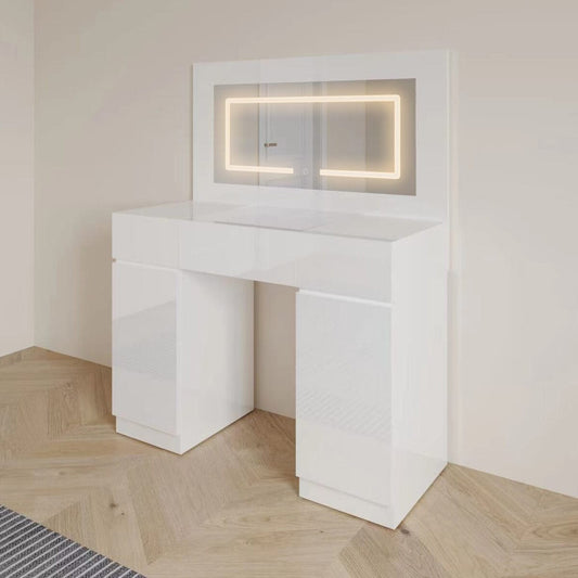 Modern LED Vanity Dressing Table – With Built-In Mirror Lights