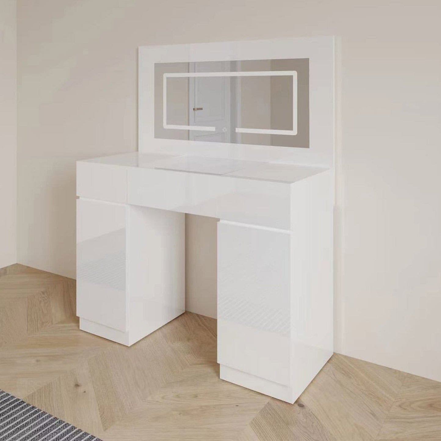 Modern LED Vanity Dressing Table – With Built-In Mirror Lights