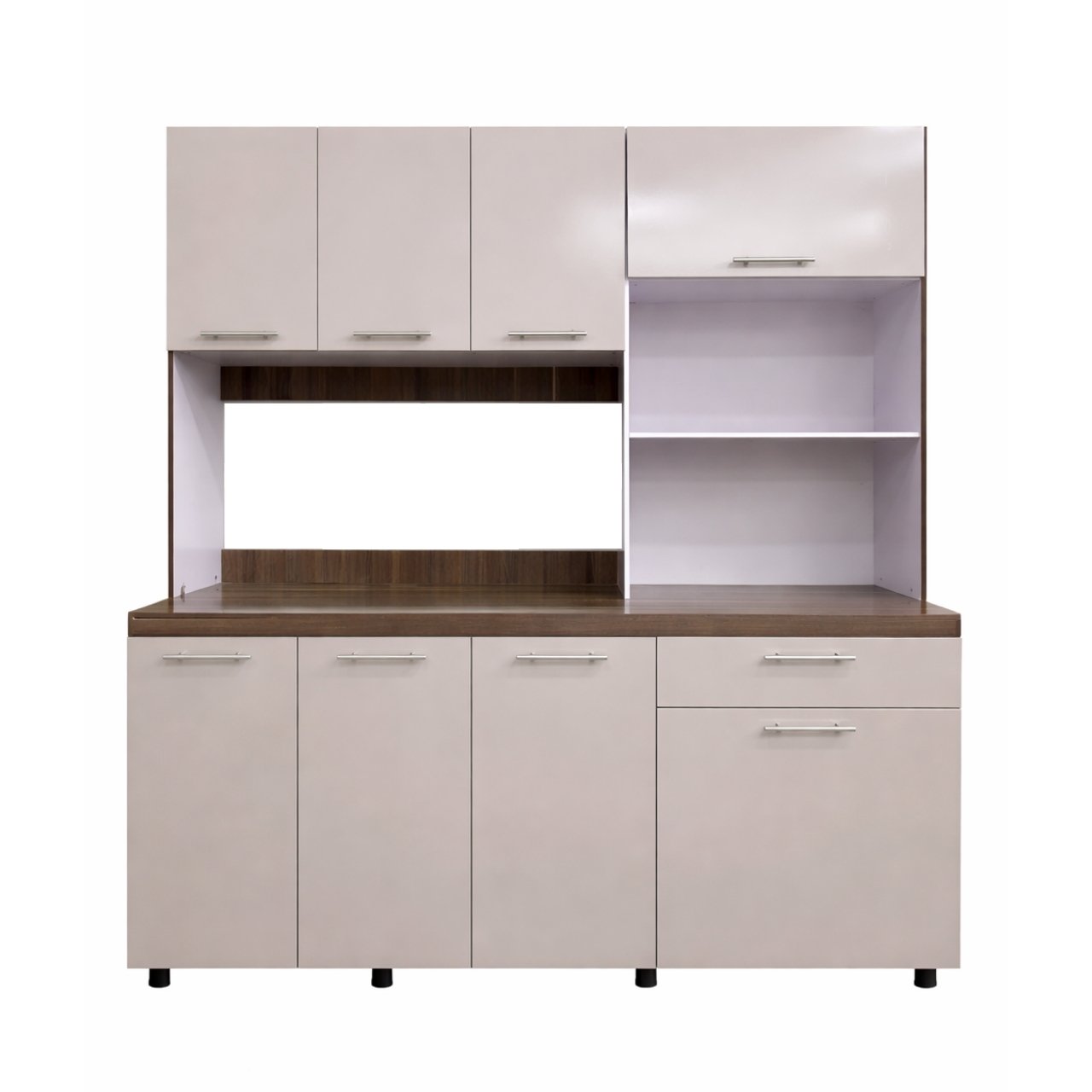 MWBR676 HIgh Gloss Kitchen Dresser Cappuccino + White