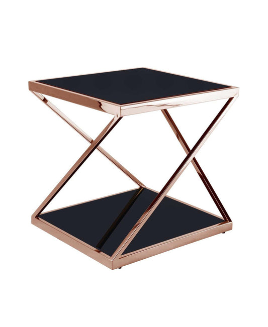 MWCTRG02 Rose Gold Square Glass Side Table