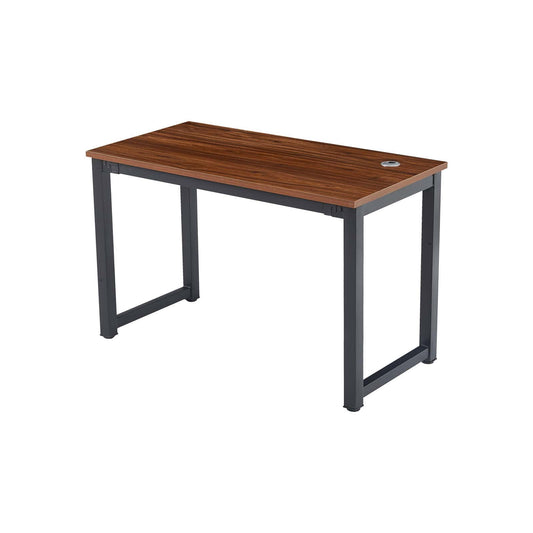 Industrial Wooden Desk with Metal Legs – Walnut + Black Finish