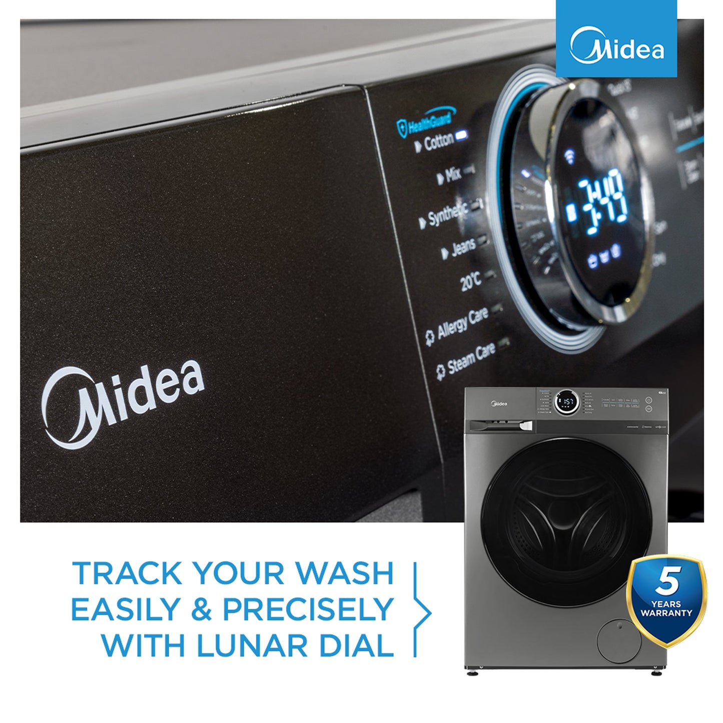 Midea 10kg Front Loader Washing Machine Titanium