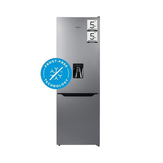 Midea 262L Bottom Mount Fridge with Water Dispenser Silver