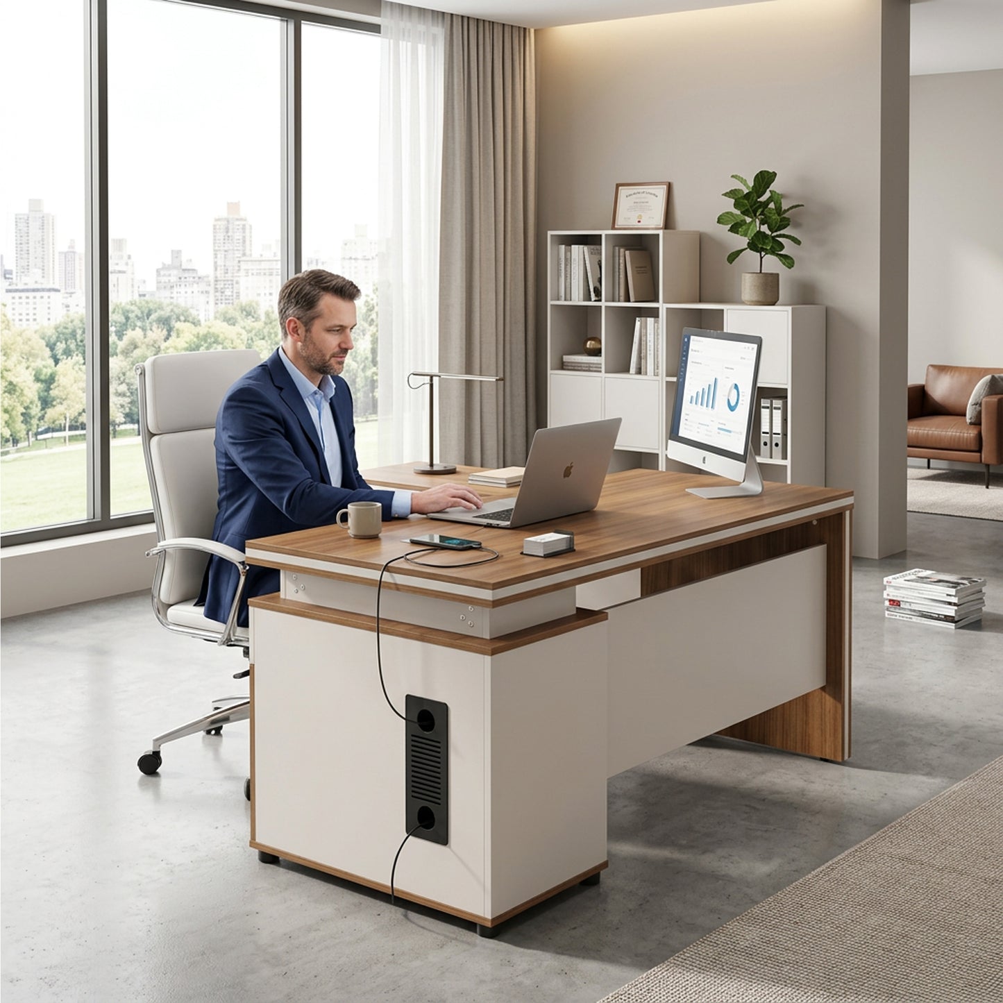 BF Platinum Living Oupa Office Table BAW208