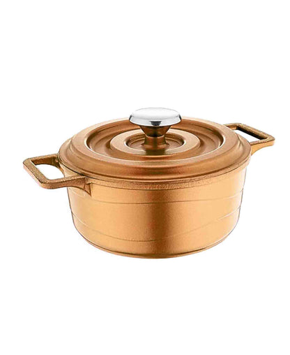 OMS 2-Piece 14cm Non-Stick Casting Pot with Lid - Copper