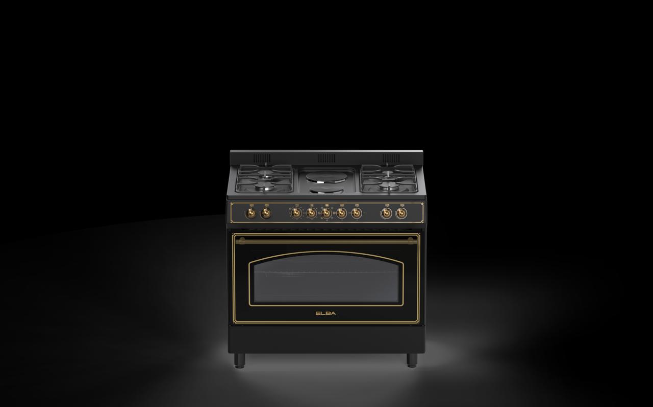 ELBA 90CM 4 GASBURNER + 2 ELECTRIC PLATES WITH ELECTRIC OVEN 04/9S4EX727KB