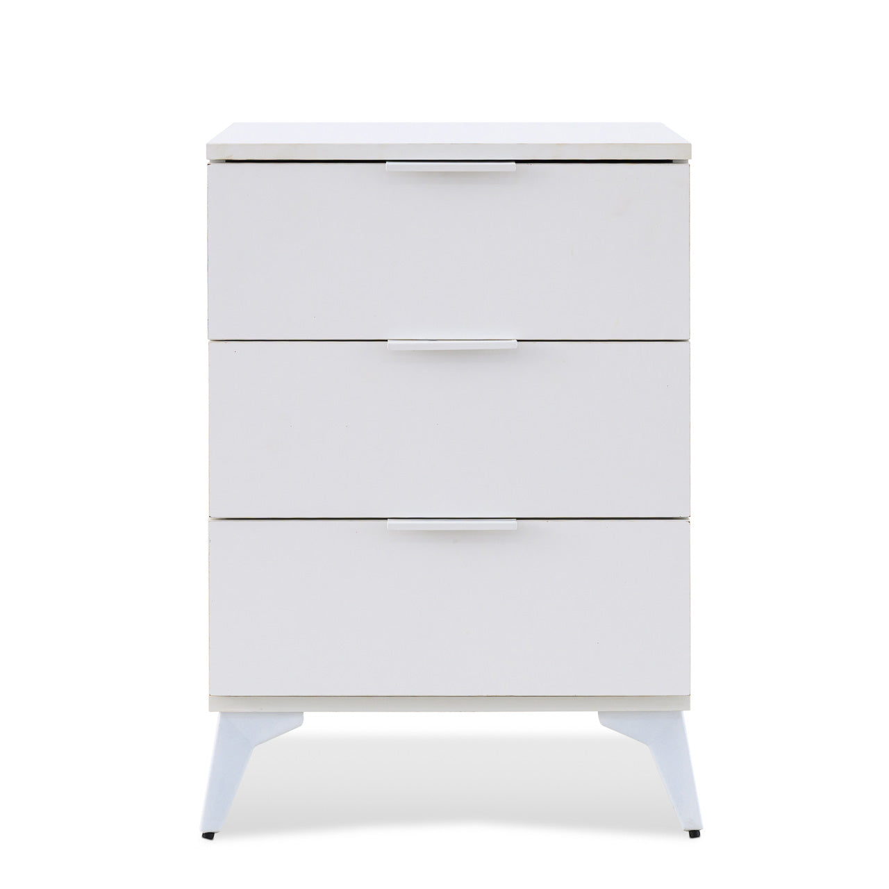 Modern White 3 Drawer Nightstand – MW351