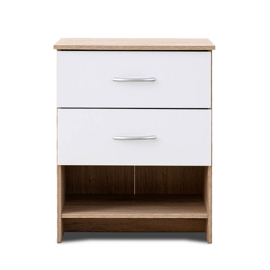Modern 2 Drawer Nightstand MW342 – Available in 3 Colours