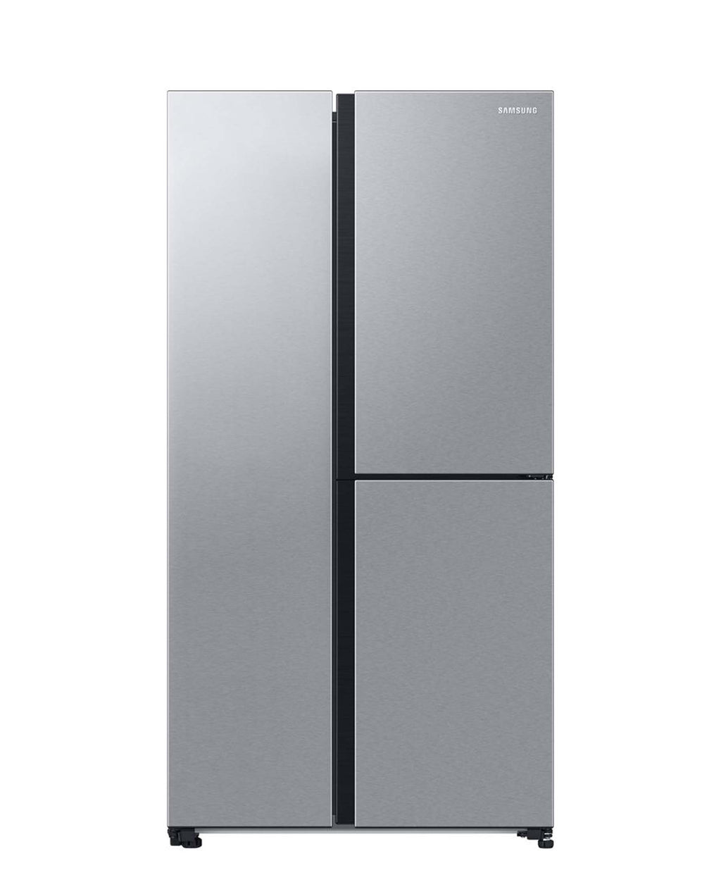 Samsung Food Showcase 595L Side by Side Fridge with Beverage Centre™- Clean Steel