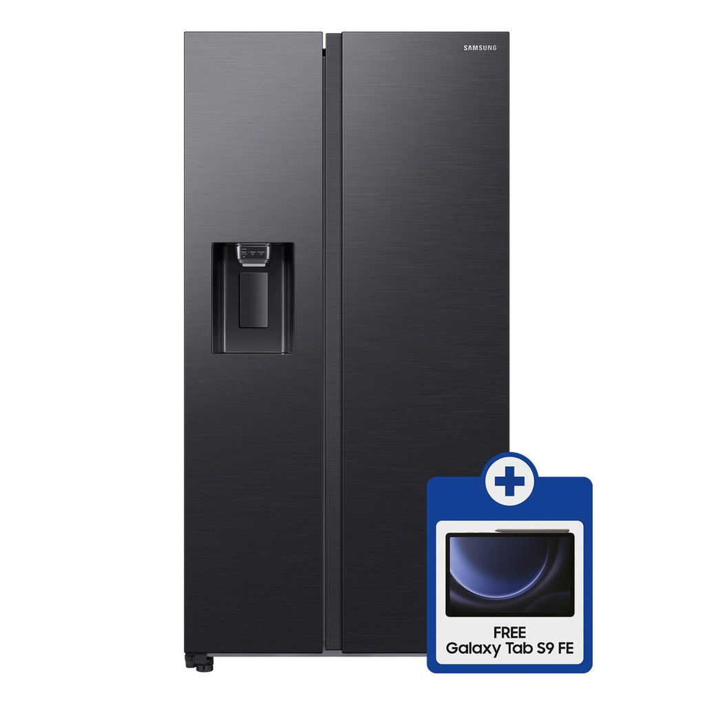 Samsung 617L frost free side by side fridge, gentle black WD