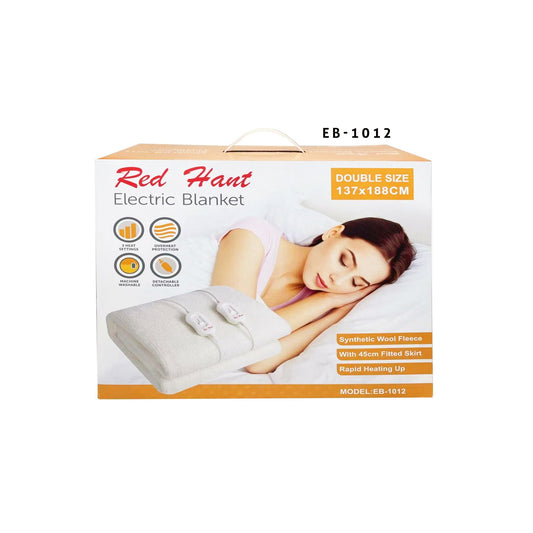 Red Hart 137 x 188cm Double Electric Blanket White