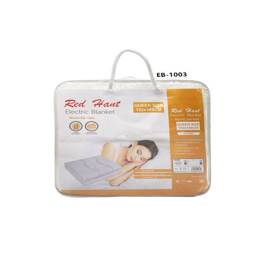 Red Hart 152 x 188cm Single Electric Blanket White