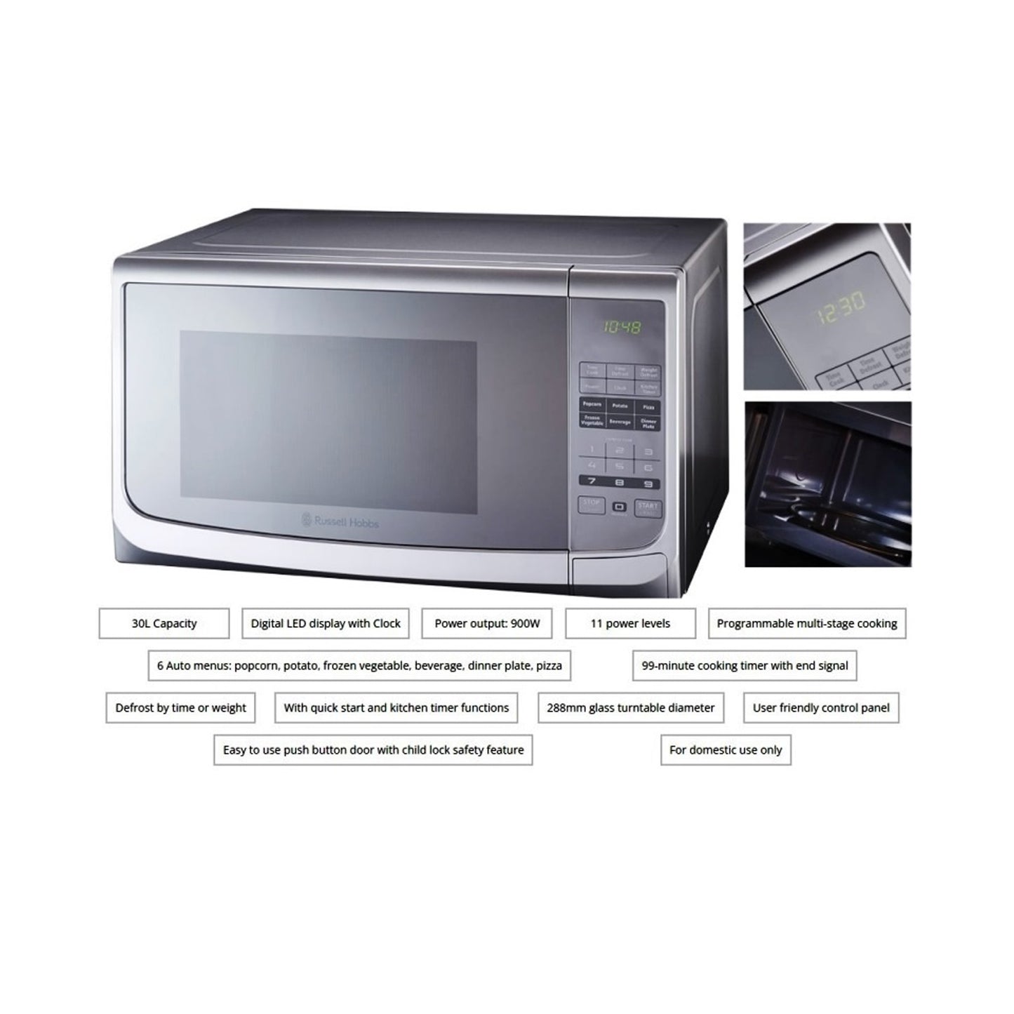 Russell Hobbs RHEM30LN-S 30L Microwave Oven