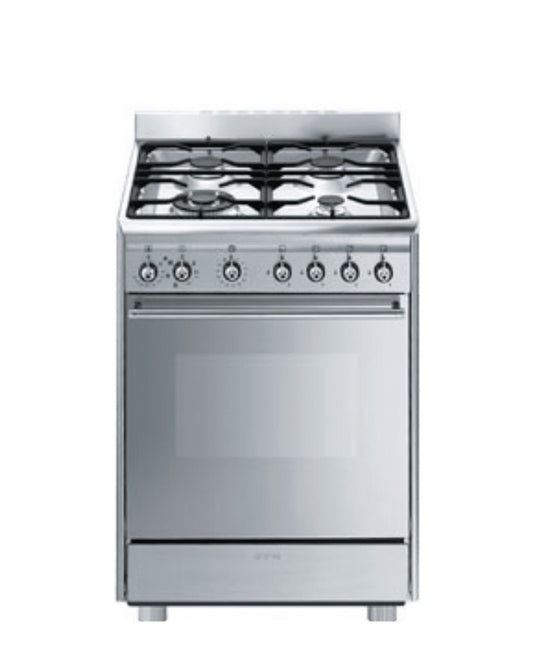 Smeg 60cm S/S Concert Cooker With 4 Burner Gas Hob -