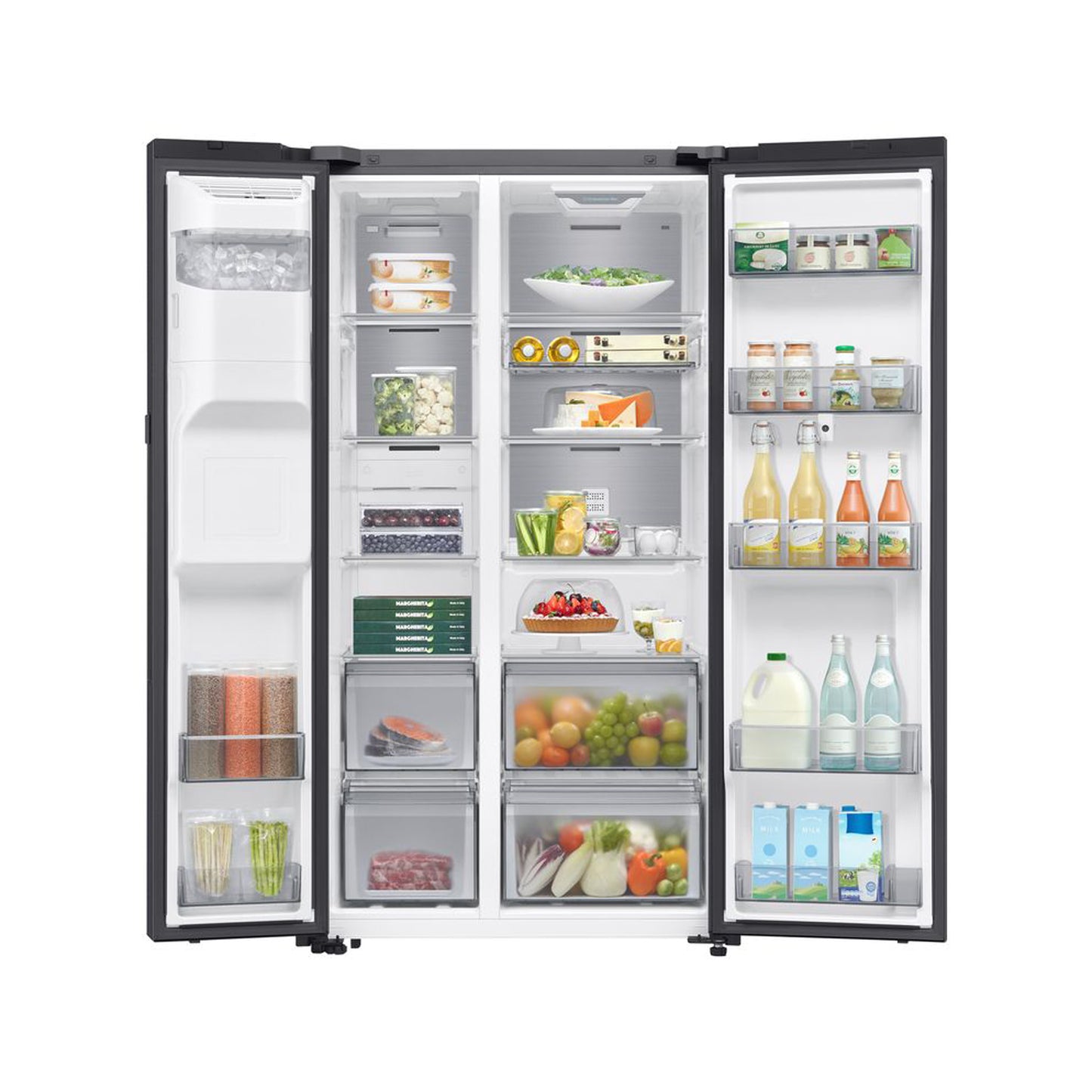 Samsung 594L AI Family Hub Side By Side Fridge with Water Dispenser RS90