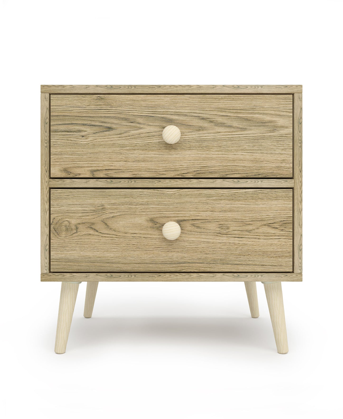 Scandinavian Two Drawer Nightstand