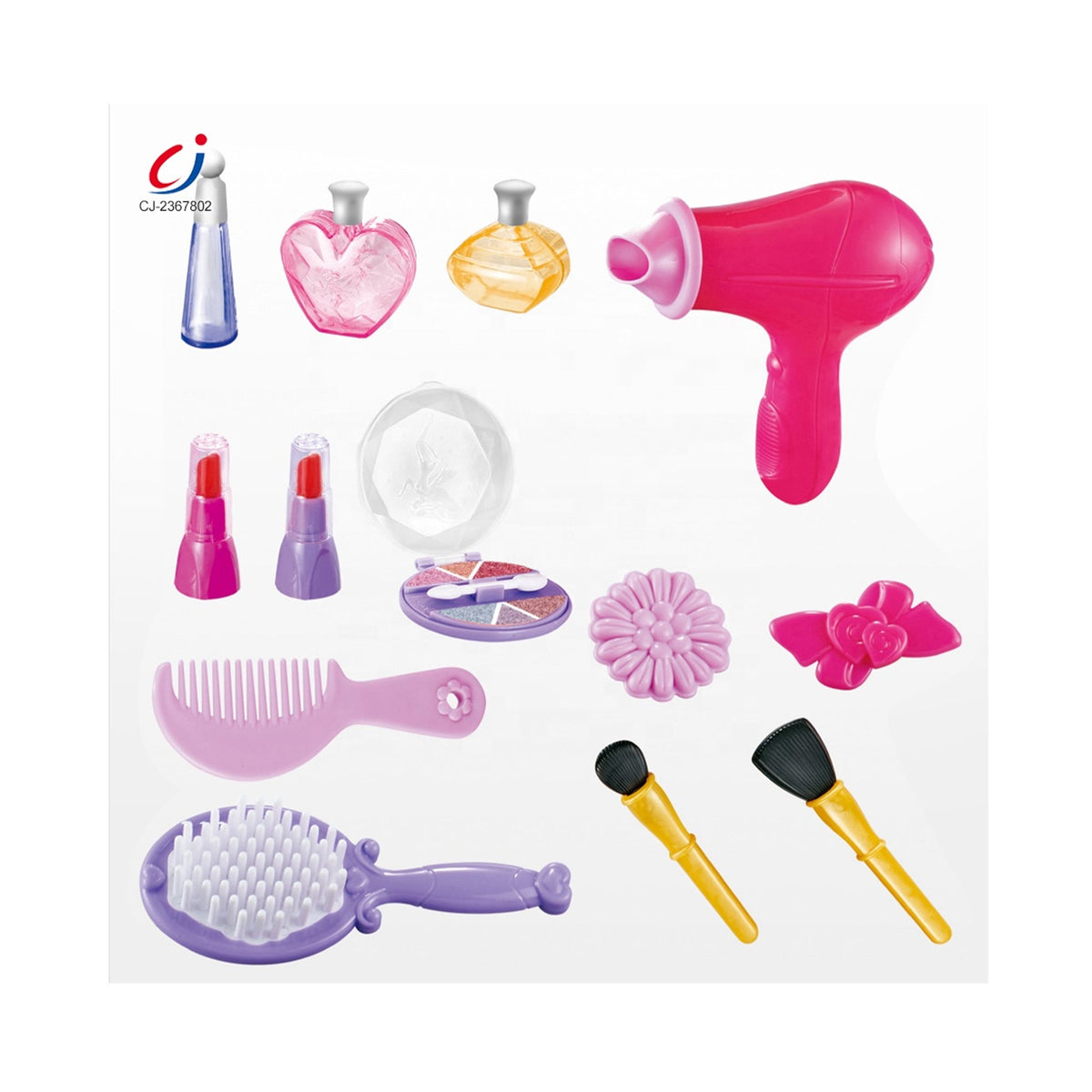 2-in-1 Shopping Trolley & Makeup Vanity Play Set Pink