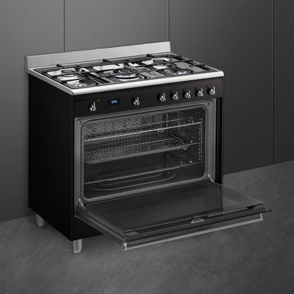 Smeg 90cm Cooker with Gas Hob - SSA91MABL2