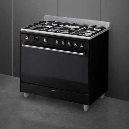 Smeg 90cm Cooker with Gas Hob - SSA91MABL2
