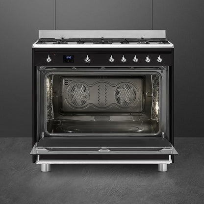Smeg 90cm Cooker with Gas Hob - SSA91MABL2