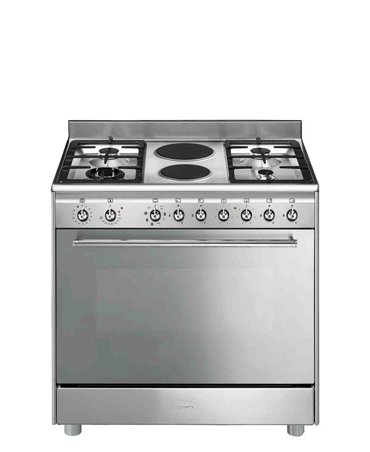 Smeg 90cm Gas & Electric Cooker Classica - Silver